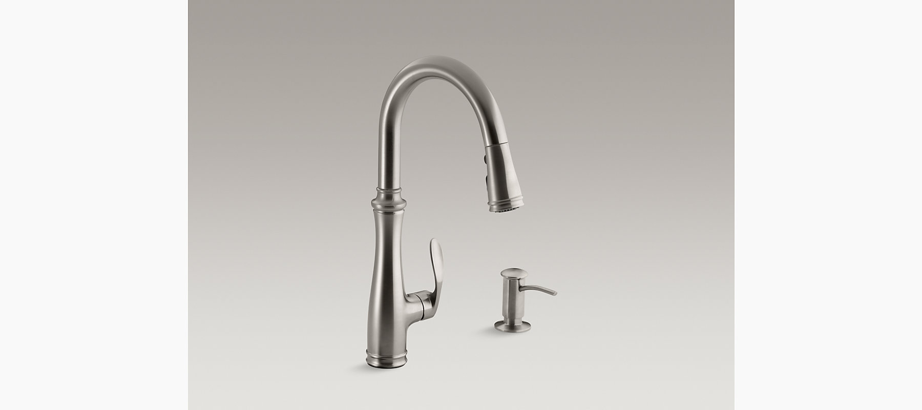 K R560 Bellera Pull Down Kitchen Faucet W Dispenser Kohler